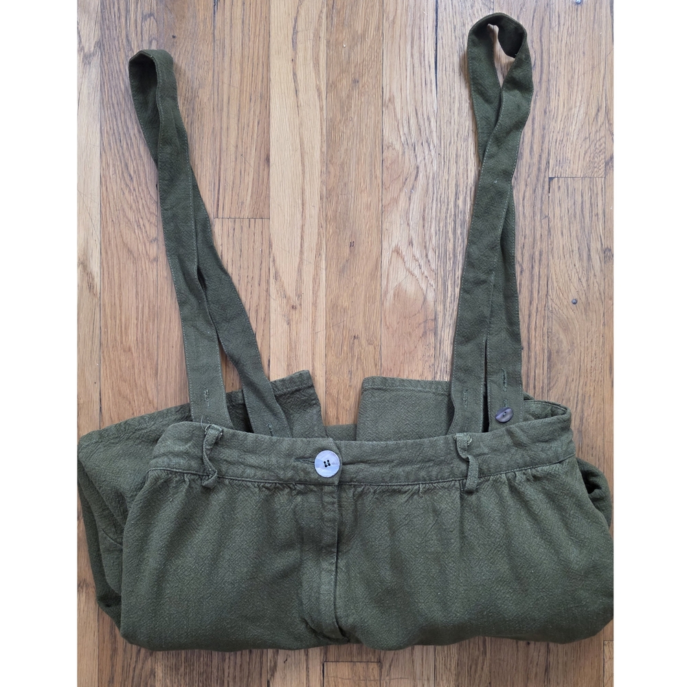 Fashion Brand Company Moss Suspender Linen Wide Leg Trousers